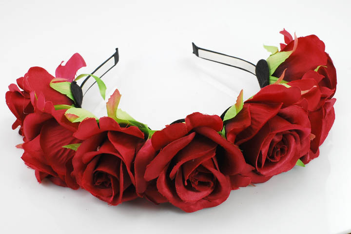 Red Rose Flower Hairband