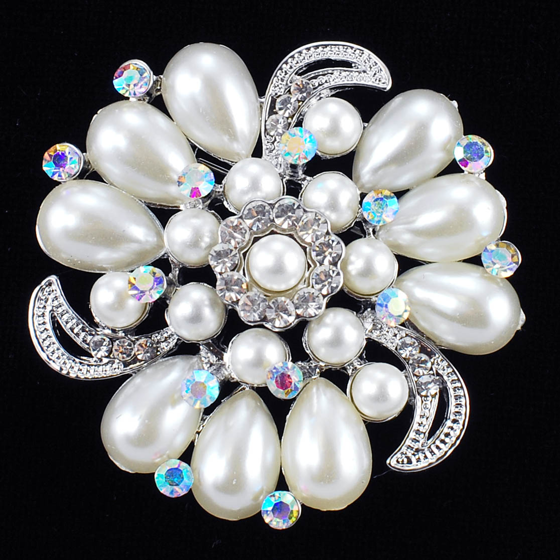 Teardrop Pearl Wedding Brooch