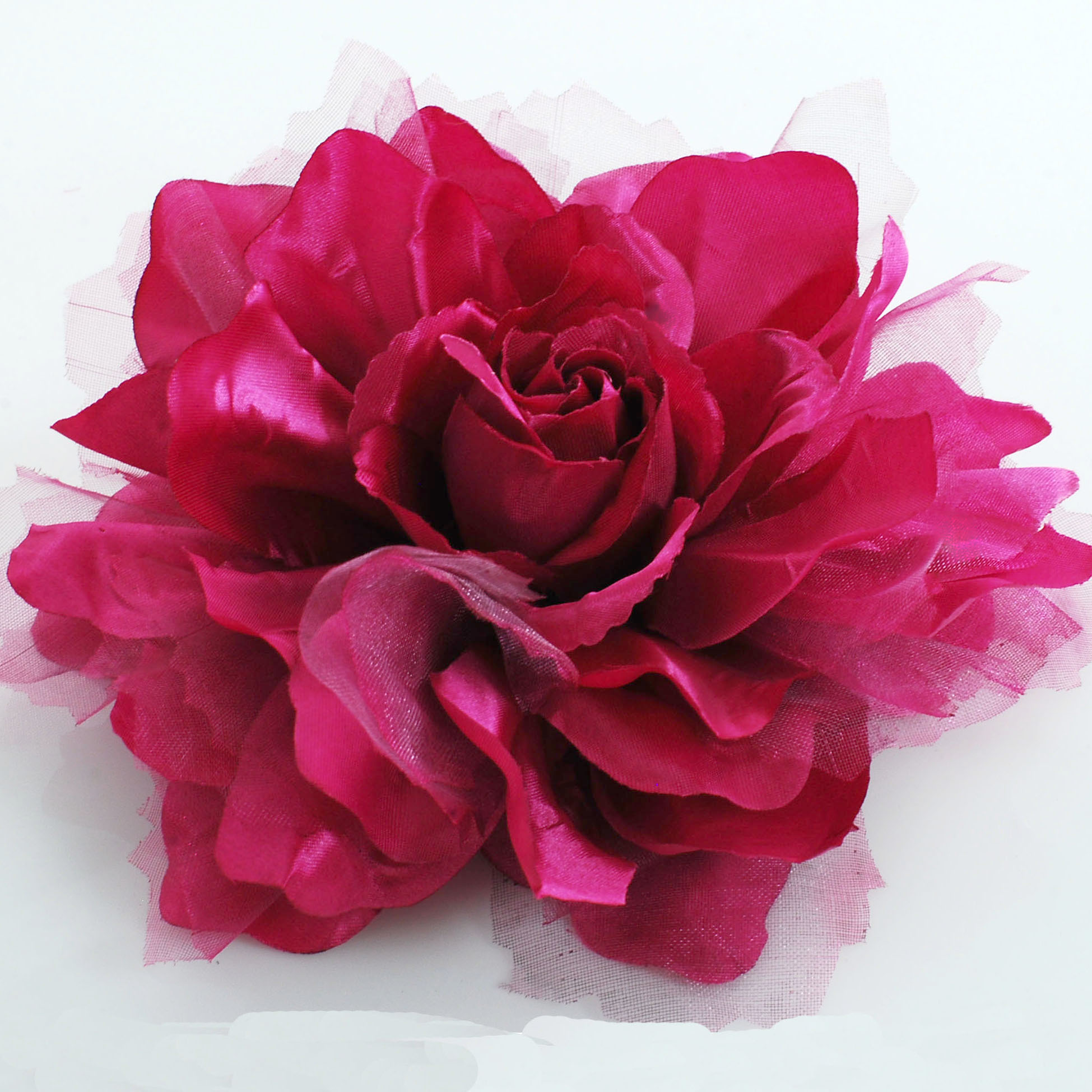 Large Burgundy Fabric Flower Pin