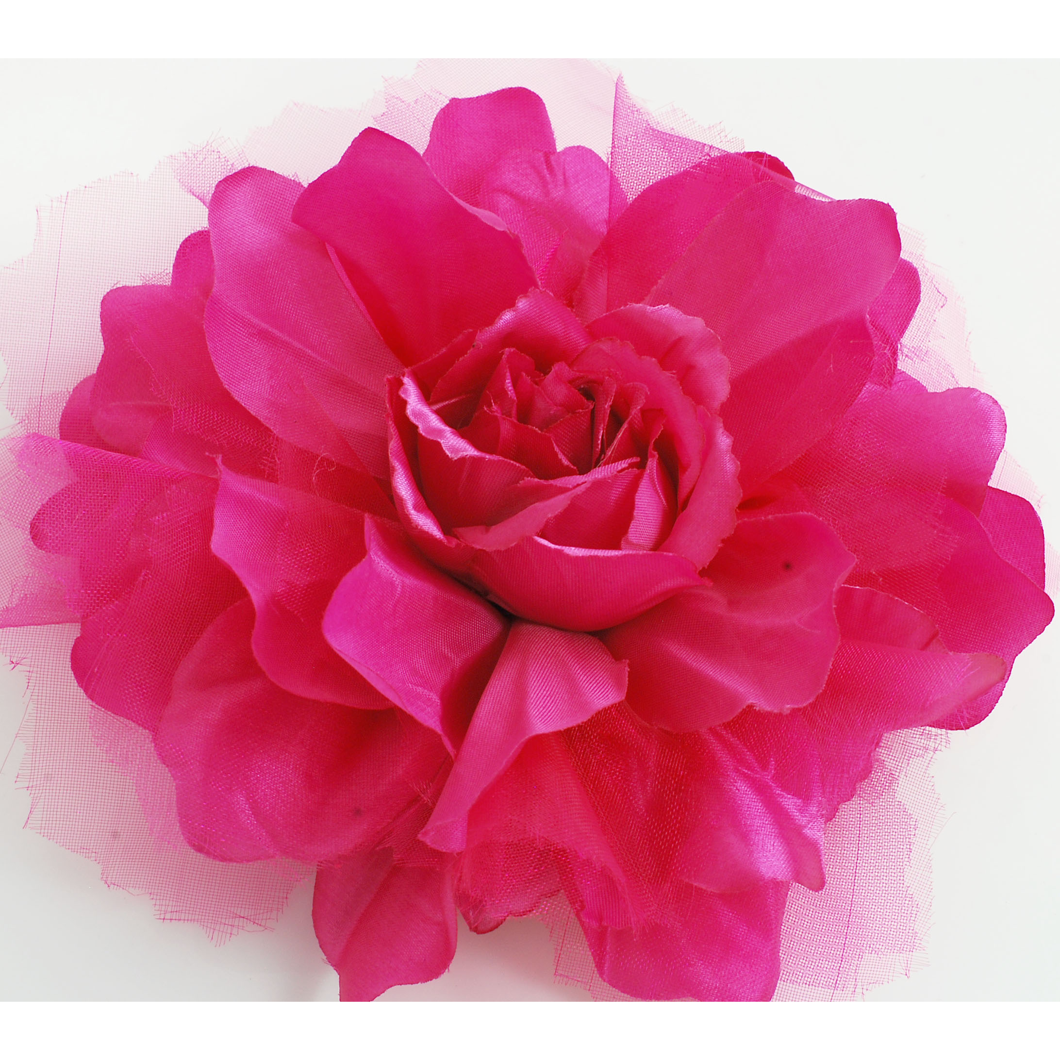 Large Fuchsia Fabric Flower Pin