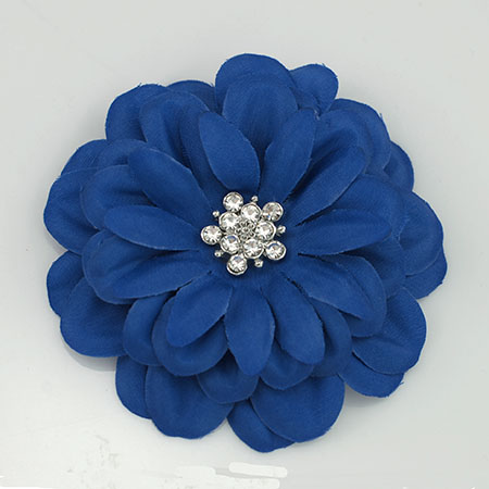 Blue Satin Flower Pin