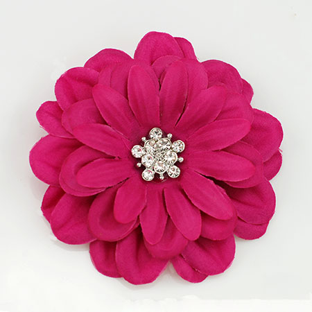 Fuchsia Satin Flower Pin