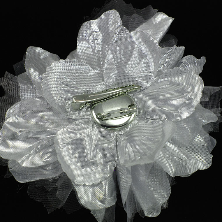 Large Silver Fabric Flower