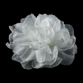 White Wrinkle Flower Pin