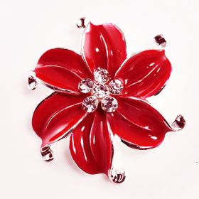 Floral Red Brooch