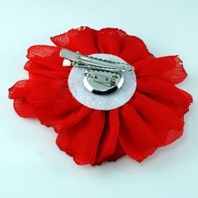 Red Wrinkle Flower pin