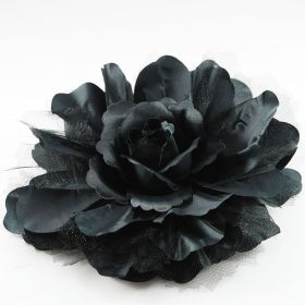 Black Fabric Flower