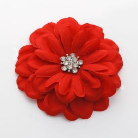 Red Satin Flower pin
