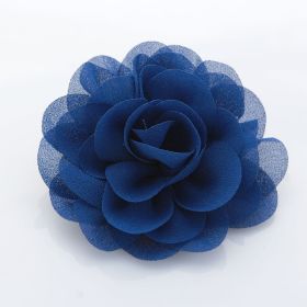 Navy Blue Chiffon Flwer pin