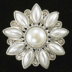 Flower Pearl  Brooch