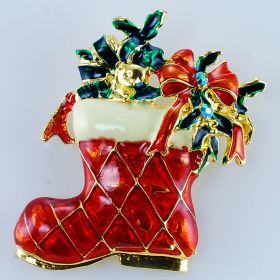 Santa Boot brooches