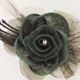 Linen Flower pin brooch