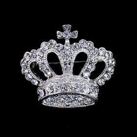 Silver Crown Brooches