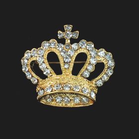 Gold Crown Brooch