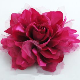 Large Burgundy Flower Brooch