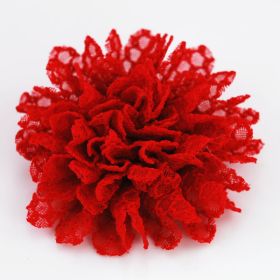 Red Lace Flower Pin