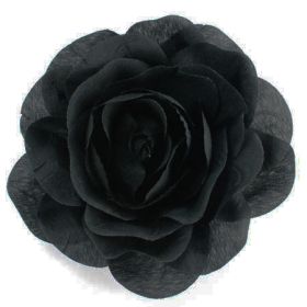 Black Fabric Flower Pin