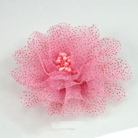 Glitter Tulle Fabric Flower