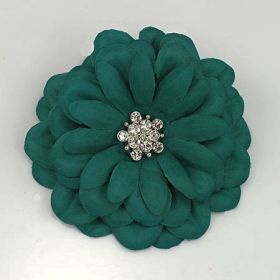 Green Satin Flower Pin