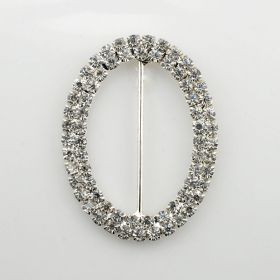 Oval Rhinestone Buckle