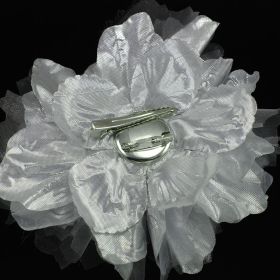 Silver fabric flower