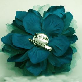 Teal fabric flower