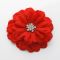 Red Satin Flower pin