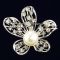 Floral rhinestone brooch