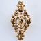 upright rhinestone gold brooch